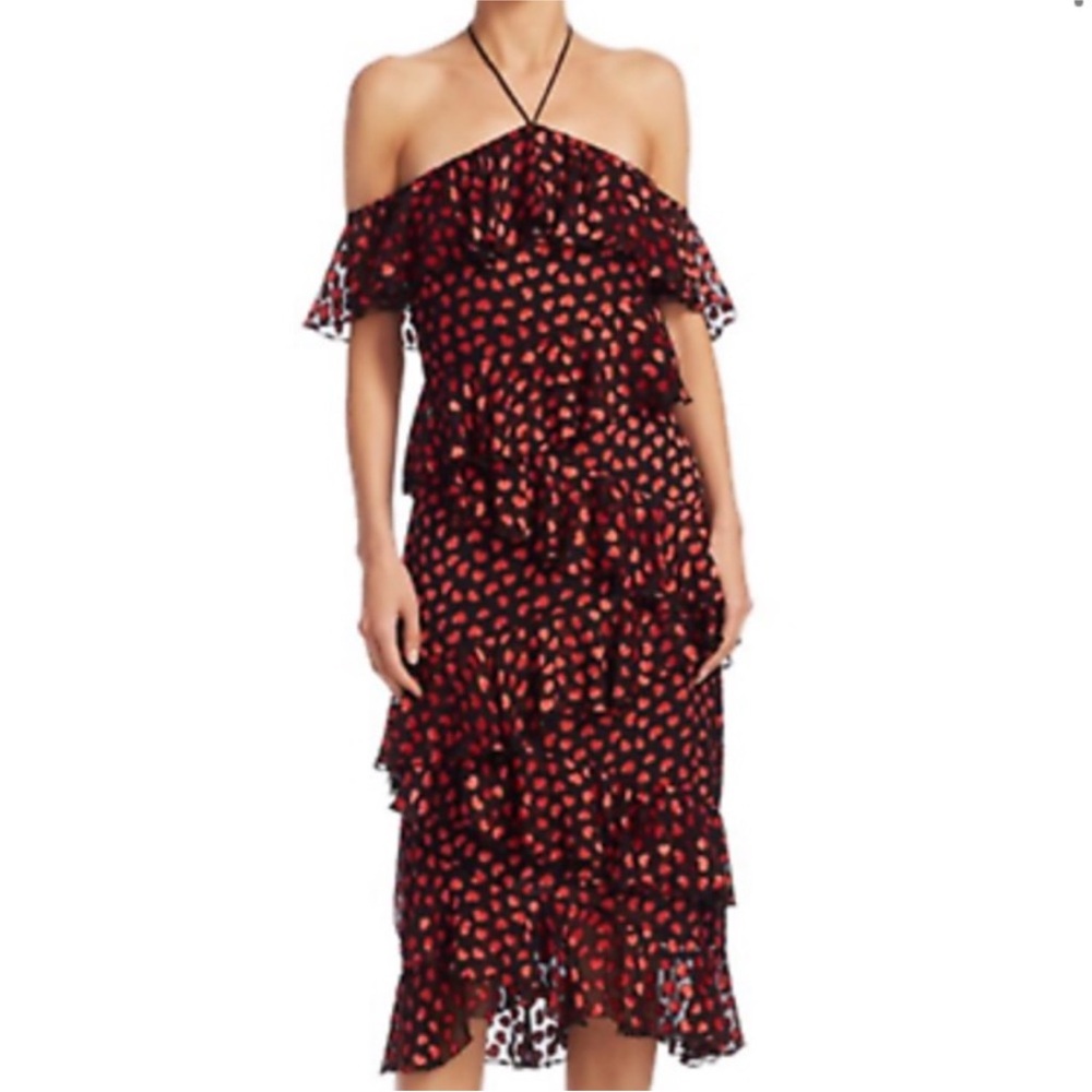 Alice + Olivia Annabeth Flutter Sleeve Heart Dress 🖤